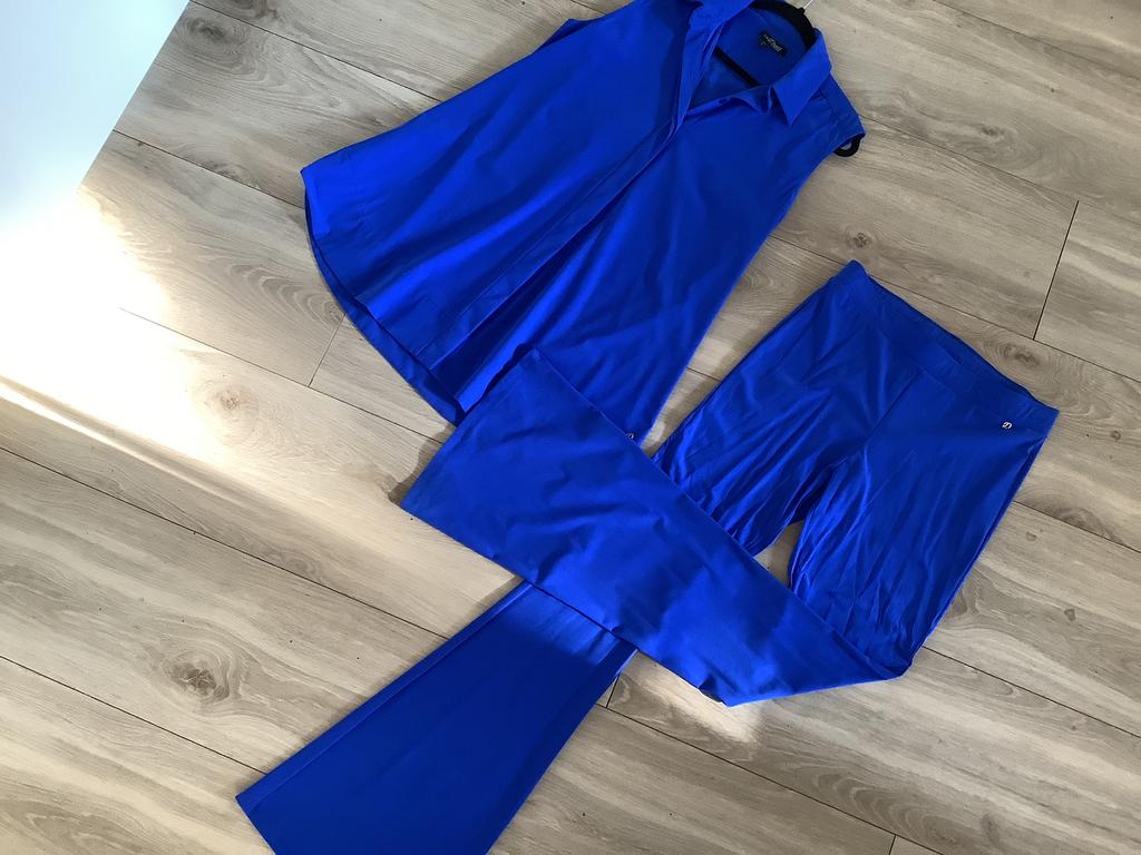 LaDress travelstof set Lima broek M en tuniek L, Maat 38/40 (M), Blauw, Ophalen of Verzenden, Zo goed als nieuw