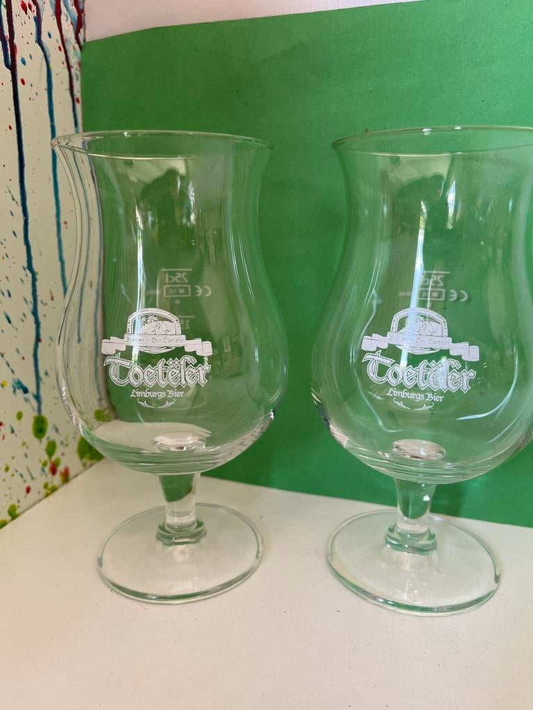 Toetëlier bierglazen set van 2 glazen, Ophalen of Verzenden, Nieuw, Glas of Glazen, Overige merken