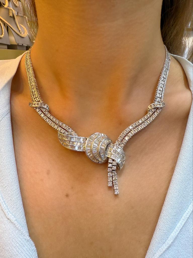 Collier, Armband, Oorbellen met diamanten - 18KT Wit goud, Ophalen, Nieuw, Wit, Goud