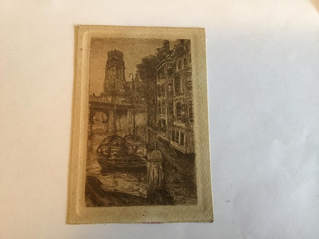 Oude Ets St.Laurenskerk Rotterdam ( in Hilversum ), Antiek en Kunst, Kunst | Etsen en Gravures, Ophalen of Verzenden