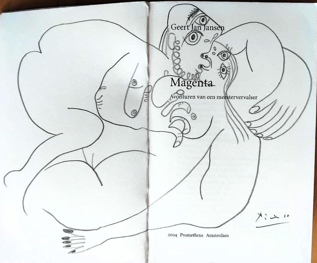 Originele tekening van Geert Jan Jansen als Picasso (!), Ophalen of Verzenden