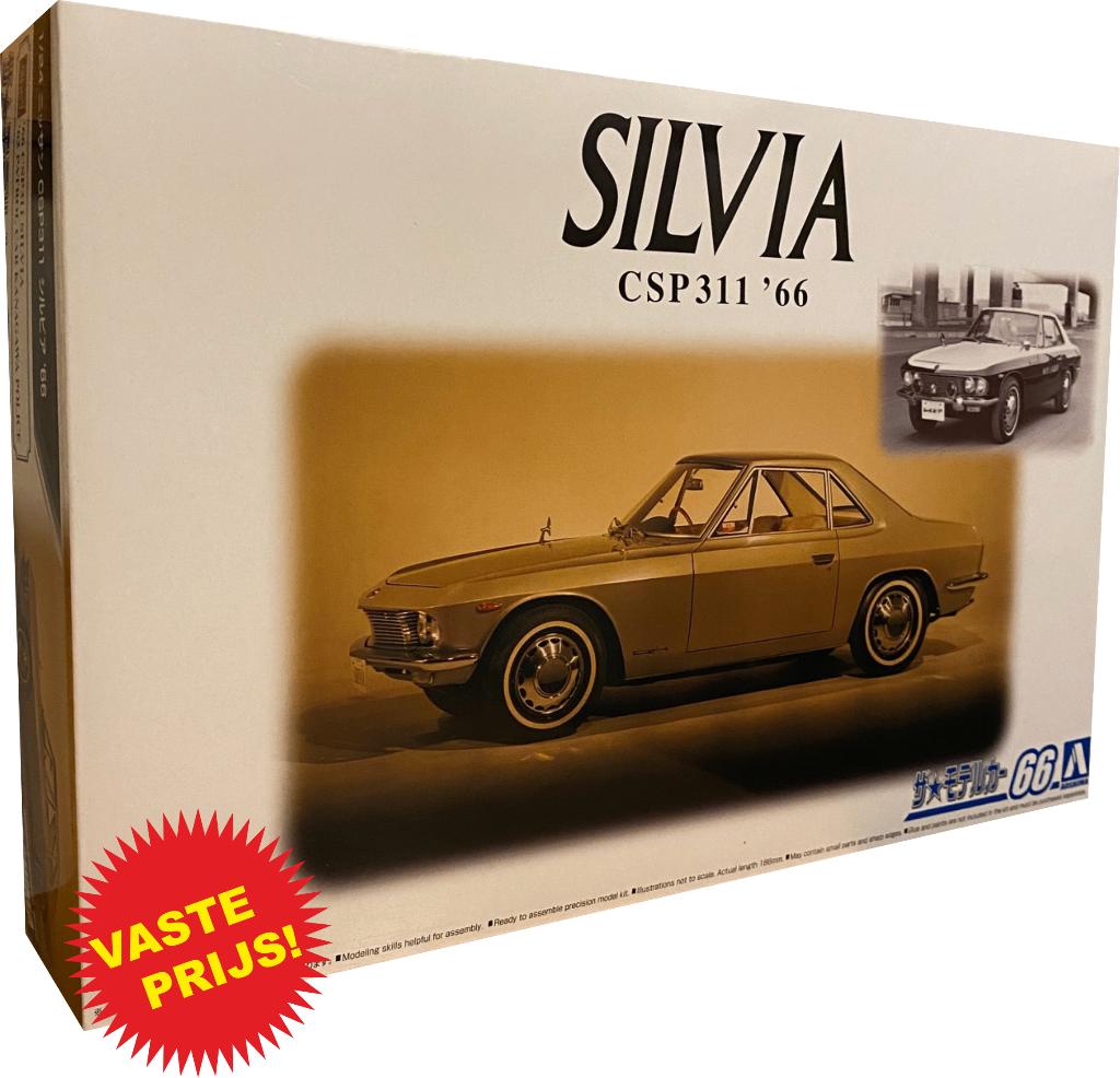 Nissan CSP311 Silvia 1966 (Aoshima 06228) 1/24, Overige merken, Auto, Groter dan 1:32, Nieuw