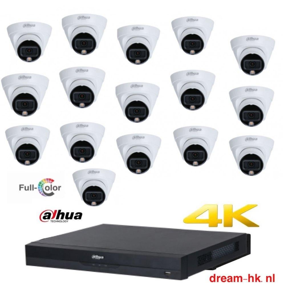 4MP Dahua IP POE beveiligingscamera set/16CH NVR+16x cameras