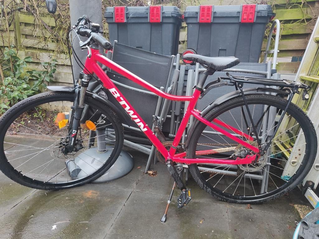 Opknapfiets. Btwin hybrid Riverside 500, rood, maat s., Minder dan 45 cm, Ophalen, Gebruikt, Overige merken