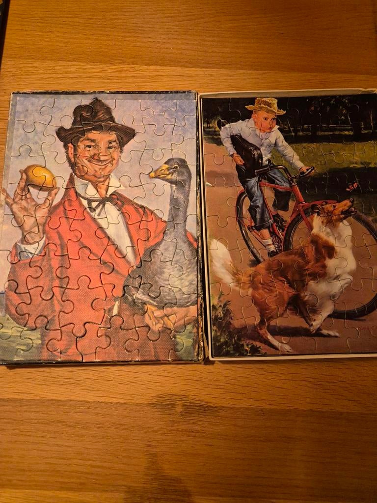 Vintage Jumbo 2-in-1 Puzzel Doos, Ophalen of Verzenden, Minder dan 500 stukjes, Gebruikt, Legpuzzel