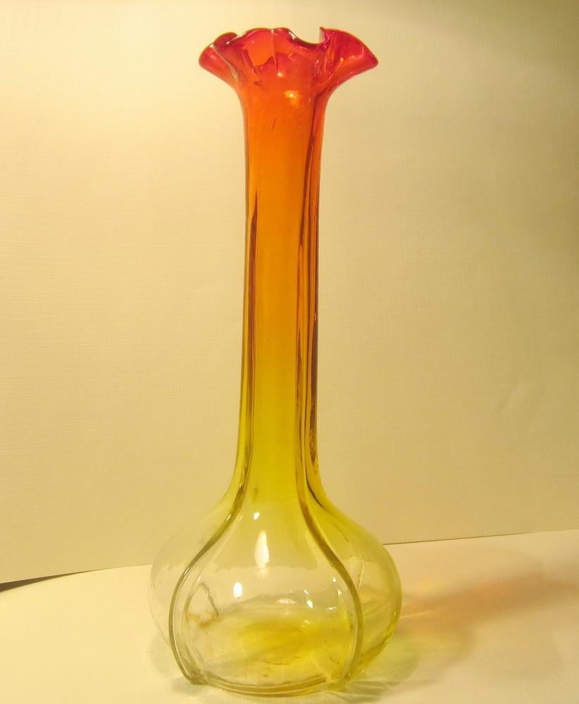 Antieke amberina Legras vaas, ca 1910, Antiek en Kunst, Ophalen of Verzenden