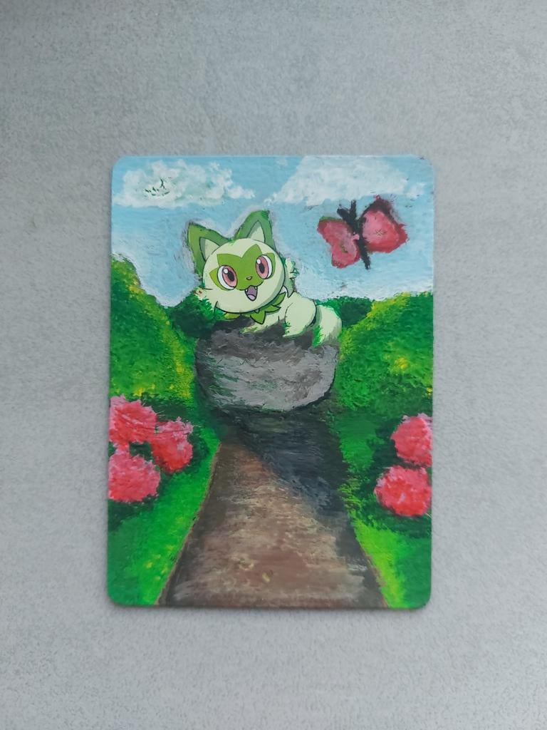 Zelfgeschilderde pokemon kaart, Verzamelen, Telefoonkaarten, Ophalen of Verzenden