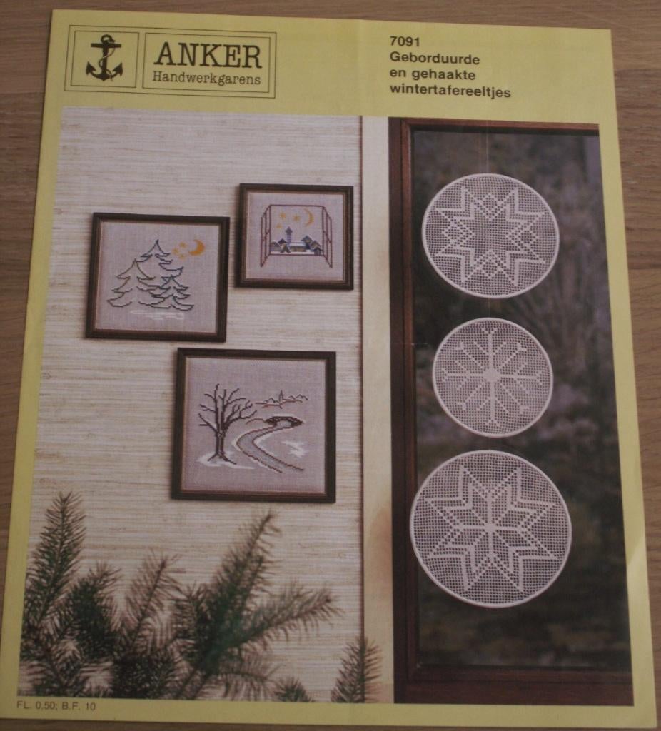 Anker patroon geborduurde en gehaakte wintertafereeltjes, Hobby en Vrije tijd, Borduren en Borduurmachines, Ophalen of Verzenden