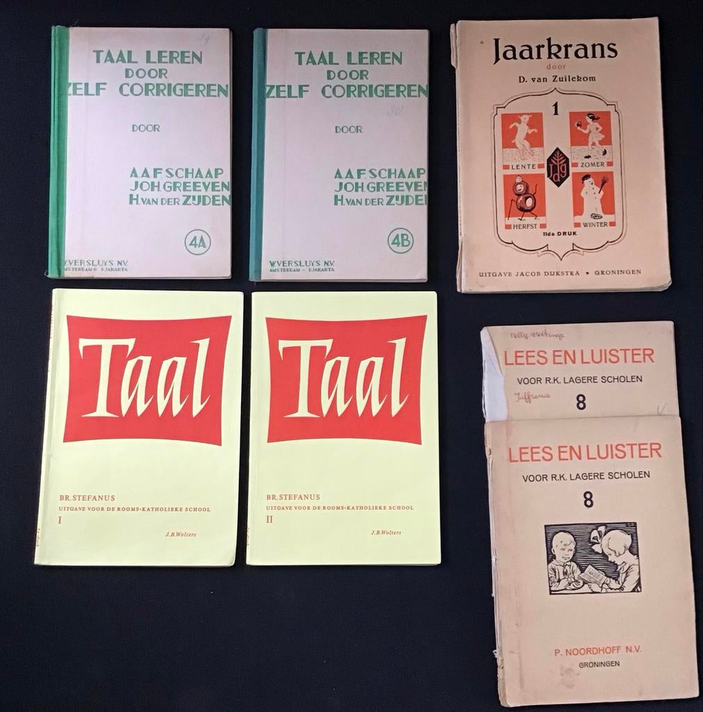 Vintage Schoolboekjes Taal - Jaren '40-'60, Ophalen of Verzenden, Gelezen, Niet van toepassing