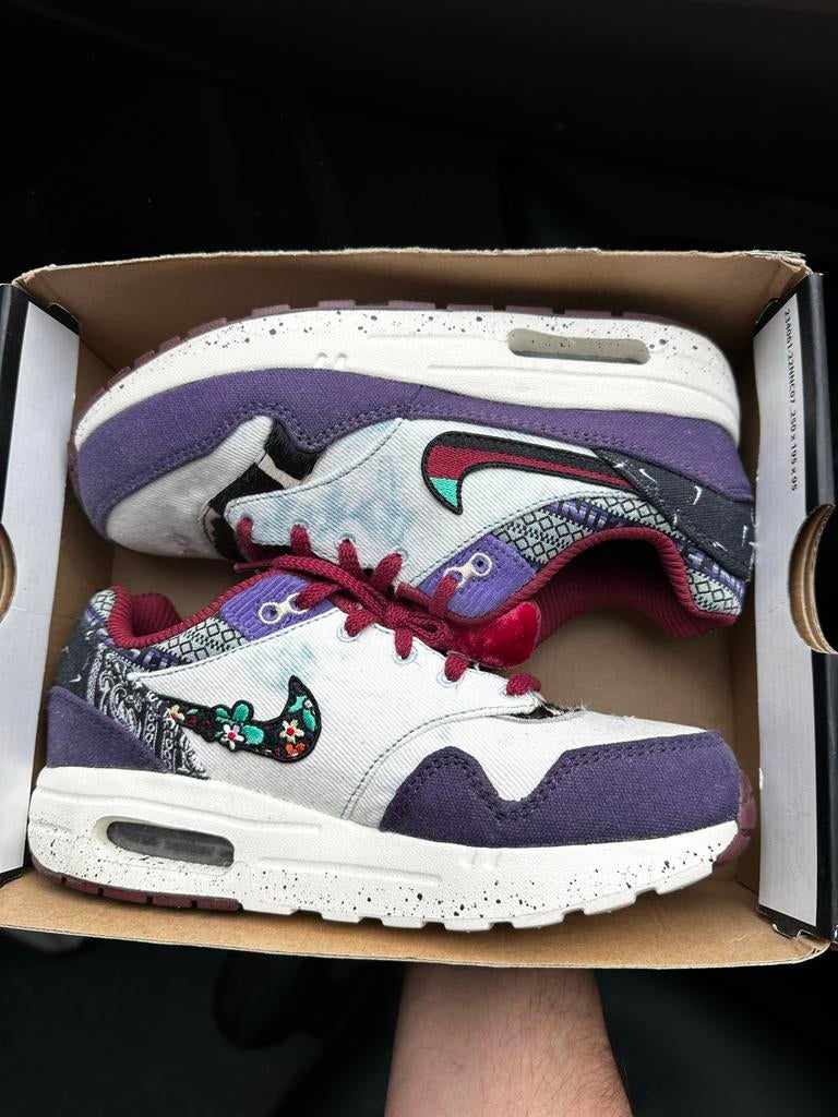 Nike Air Max 1 Concept Mellow Custom Paars Maat 35, Overige kleuren, Nieuw, Ophalen of Verzenden, Sneakers of Gympen