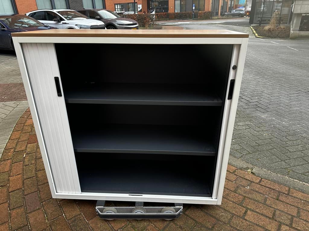 Roldeurkast wit, Huis en Inrichting, Kasten | Roldeurkasten en Archiefkasten, Ophalen, Gebruikt, 100 tot 150 cm, .