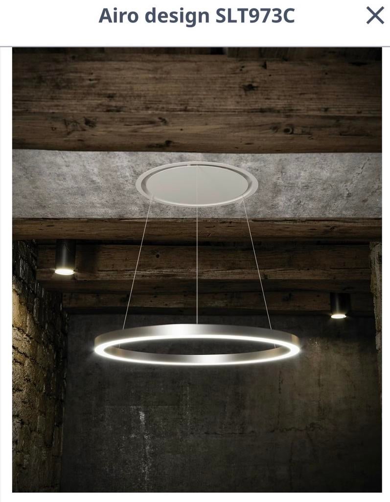 Airodesign afzuiglamp SLT 973 wit/koper design met 2e lamp, Ophalen, Nieuw, Info@airodesign.nl, 400 tot 600 m³ per uur