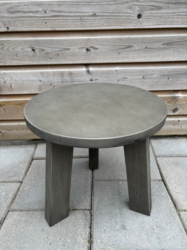 Grijs groene bijzettafel 38 cm hoog bij 40 cm doorsnede, Huis en Inrichting, Tafels | Bijzettafels, Ophalen, Minder dan 45 cm