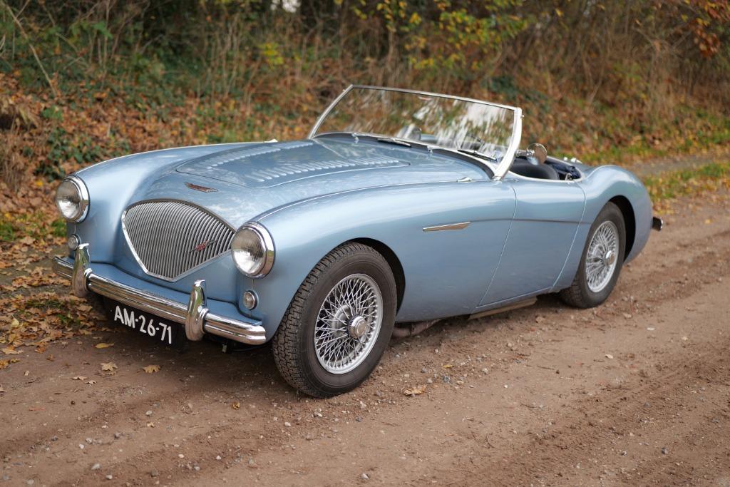 1955 Austin Healey 100/4 – original Le Mans Modification Kit, Auto's, Austin, Achterwielaandrijving, 4 cilinders, Cabriolet, Blauw