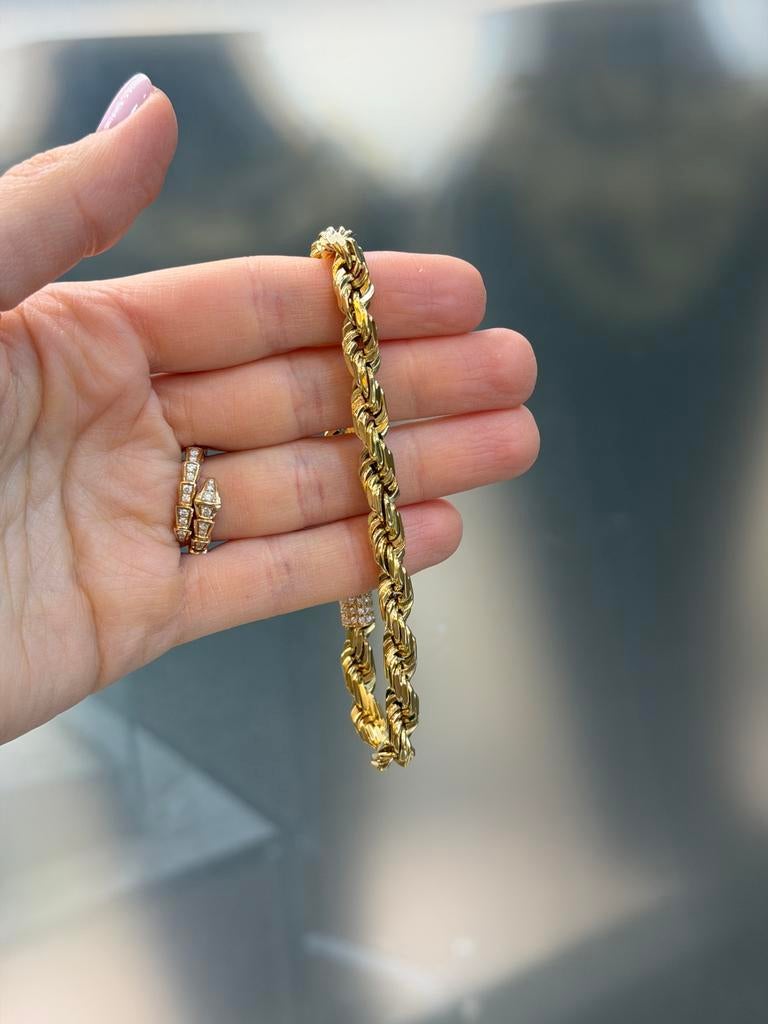 18KT Goud - 45.4 Gram - Armband -ROPE-Gedraaid -Herenarmband, Ophalen, Nieuw, Goud, Goud