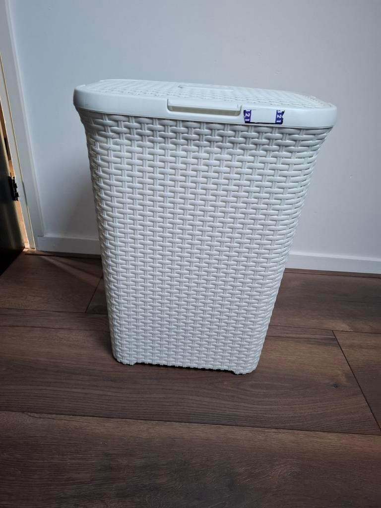 Curver Style Wasmand met Deksel - 60L - Wit, Ophalen, Nieuw, Wit, Overige typen