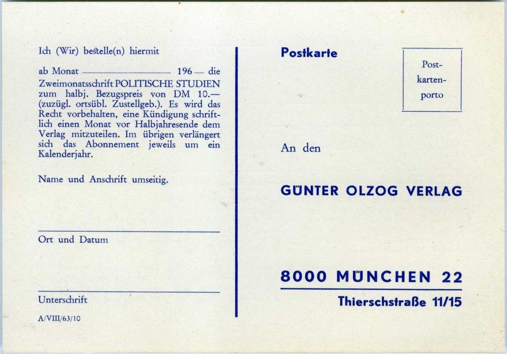 Gunter Olzog Verlag, Ophalen of Verzenden, Zo goed als nieuw, Folder