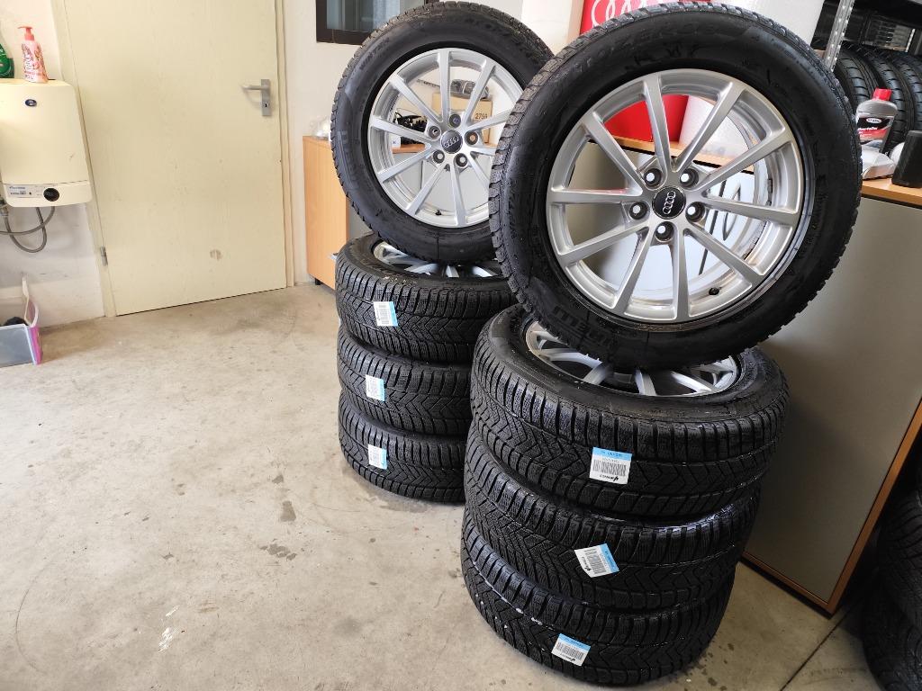 Originele Audi A6 4K C8 17,inch velgen+winterbanden, Ophalen, 17 inch, Winterbanden, 225 mm