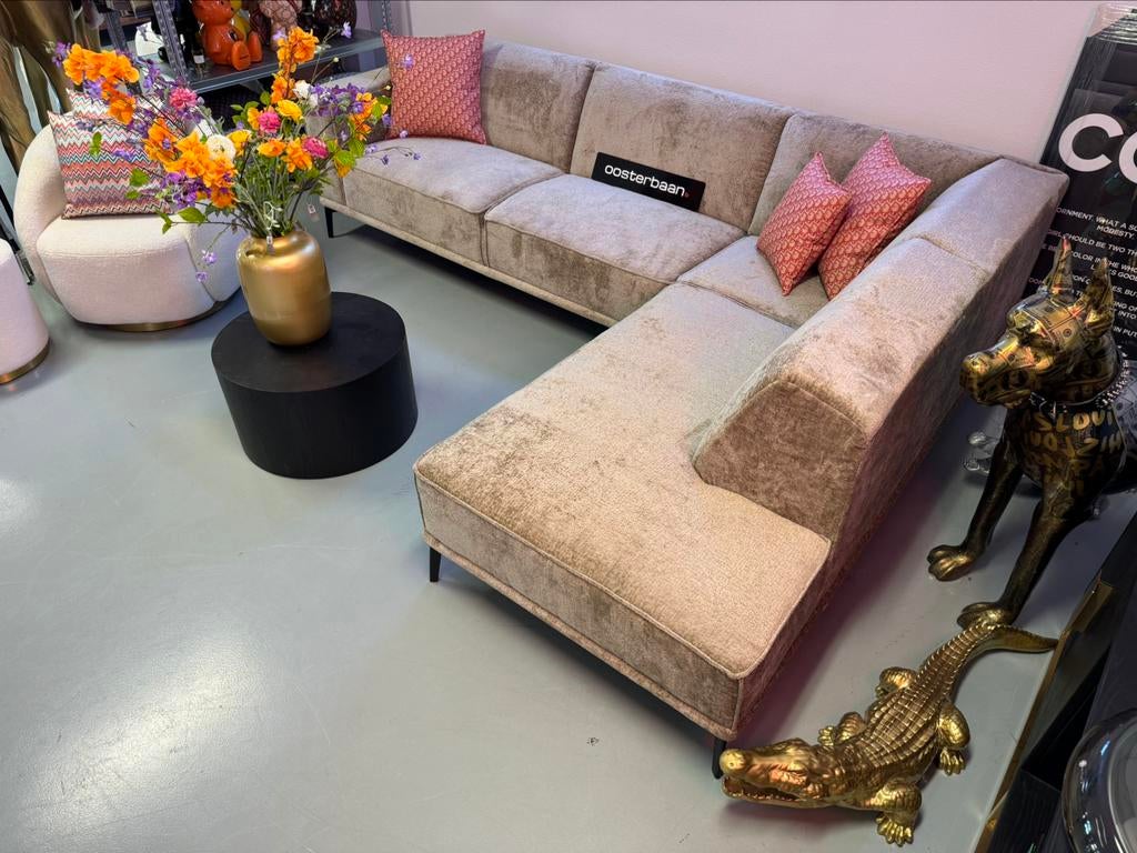 Luxe Velvet Teddy Hoekbank Lasse 300x220cm Beige Khaki - NEW, 250 tot 300 cm, Info@oosterbaanwonen.nl, Venus 31 8448CE Heerenveen