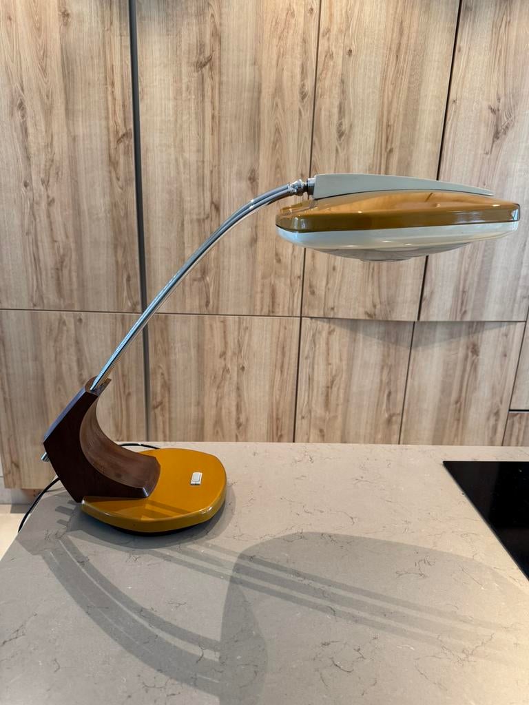 Fase Madrid ‘falux’ tafel / bureau Lamp., Ophalen of Verzenden, Zo goed als nieuw, Metaal, Minder dan 50 cm