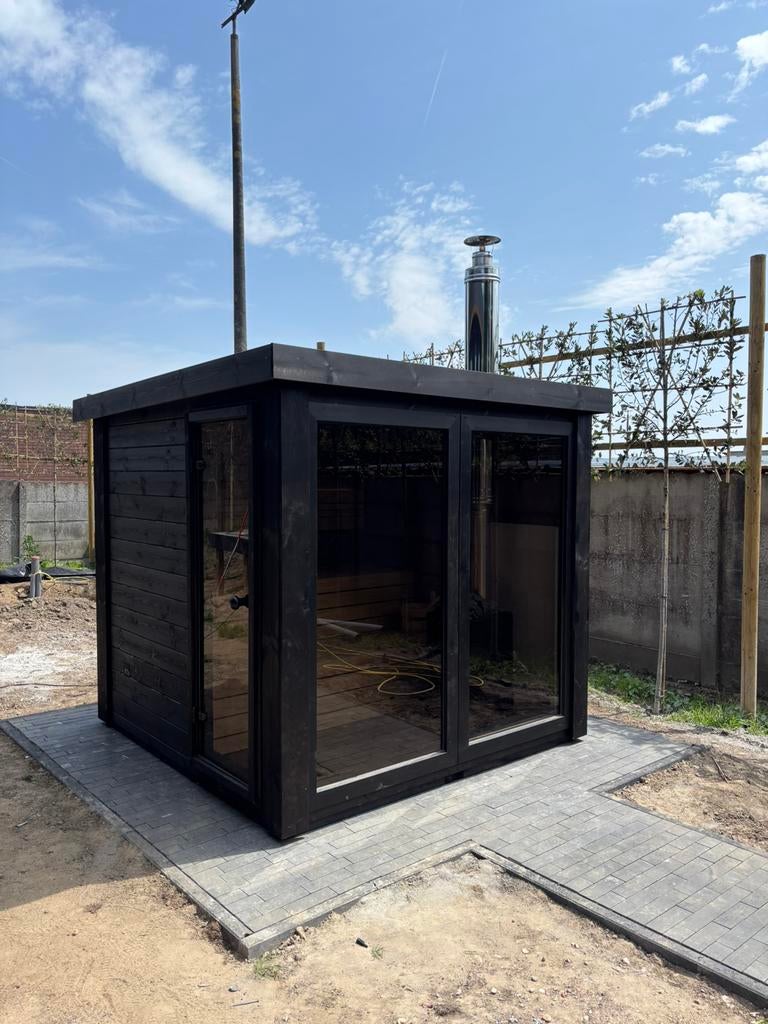 Combi deal, Panorama buitensauna met full option hottub, Ophalen of Verzenden, Nieuw, Complete sauna