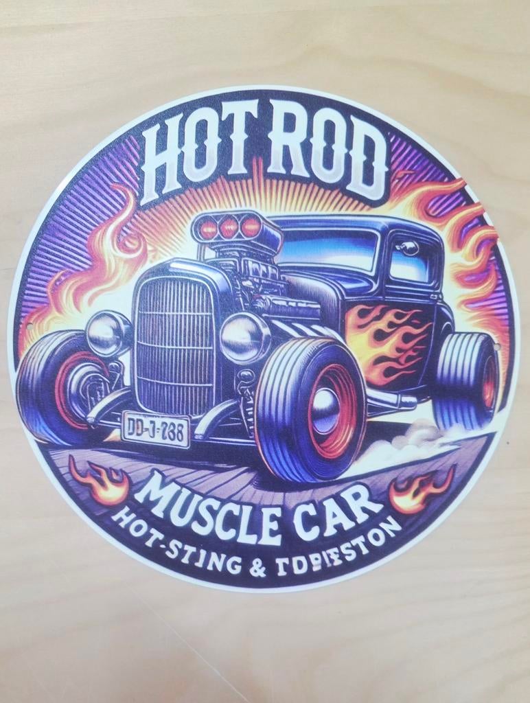 Metalen Hotrod mancave bord, Ophalen of Verzenden, Nieuw