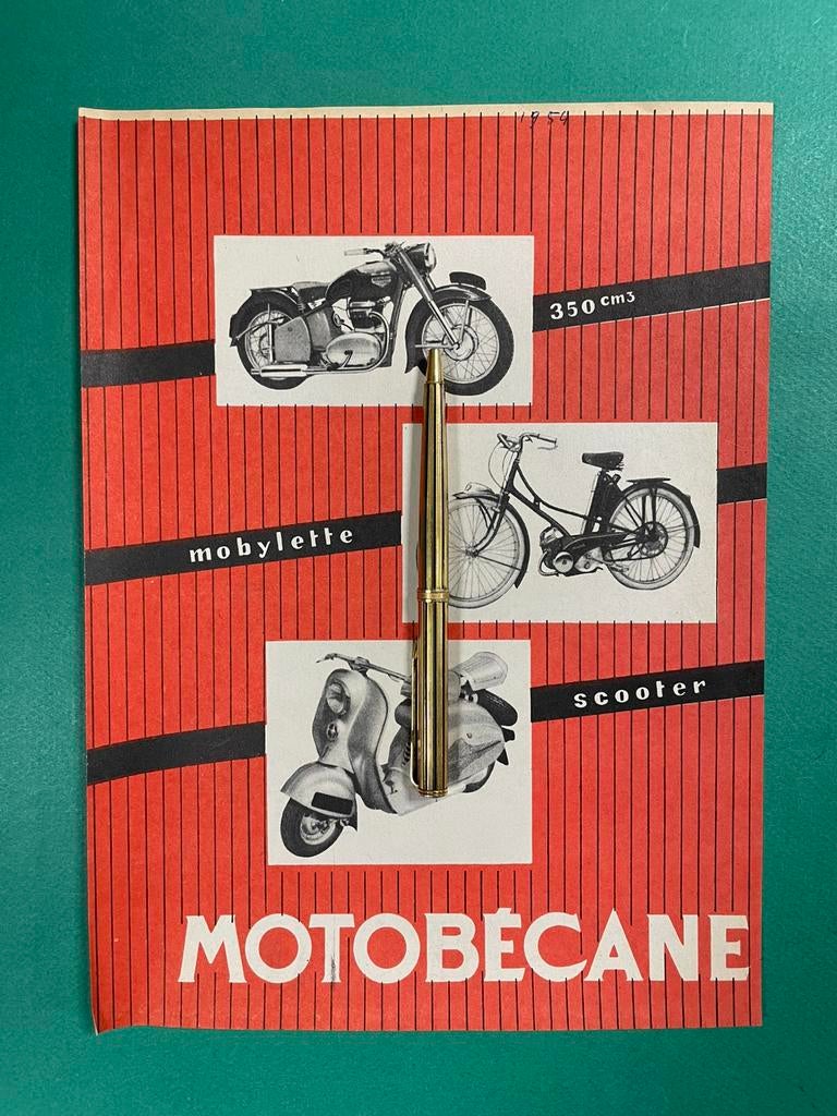Motobécane Motorcycle Advertentie 1953 FRA (Origineel), Ophalen of Verzenden, 1940 tot 1960, Buitenland, Knipsel(s)