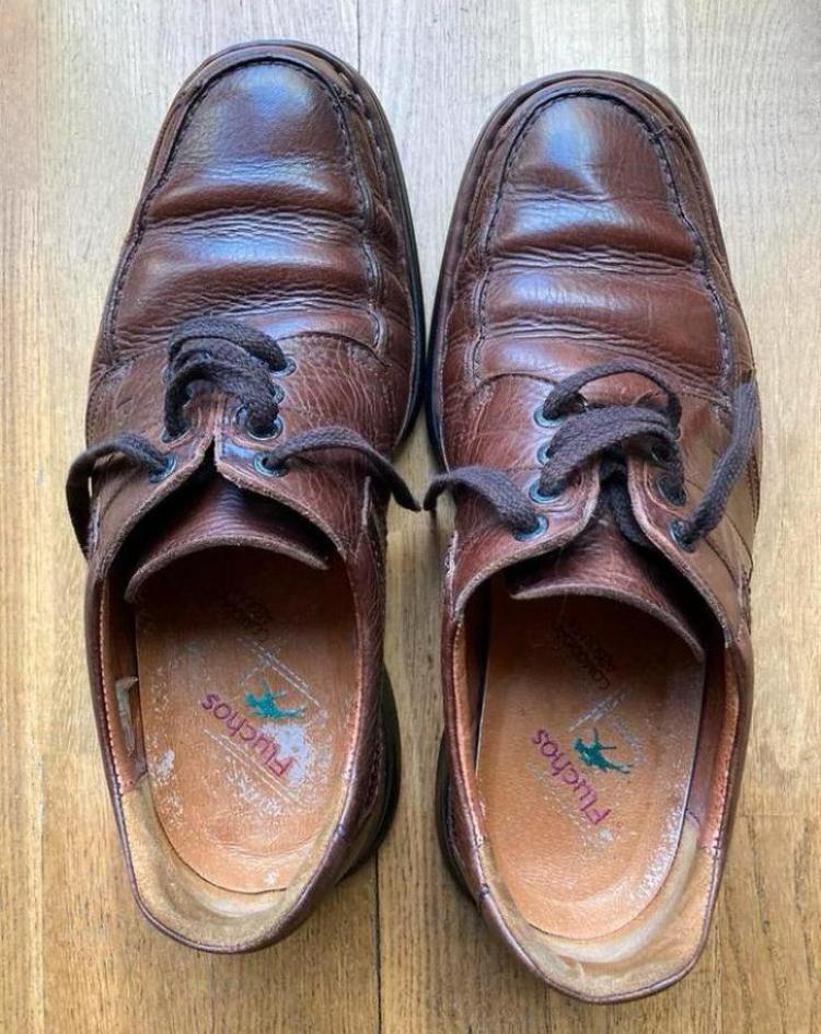 Fluchos | bruin leer | herenschoenen | maat 45, Bruin, Ophalen of Verzenden, Gedragen, Veterschoenen