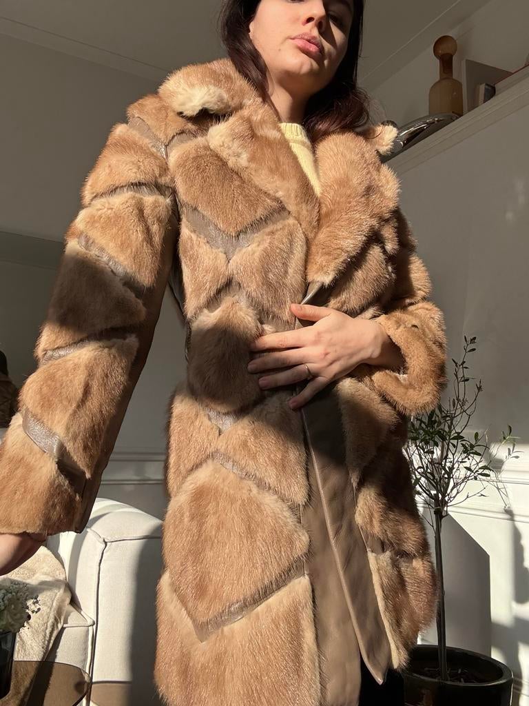Vintage Mink Bontjas - Maat S, Ophalen of Verzenden, Gedragen, Maat 36 (S)
