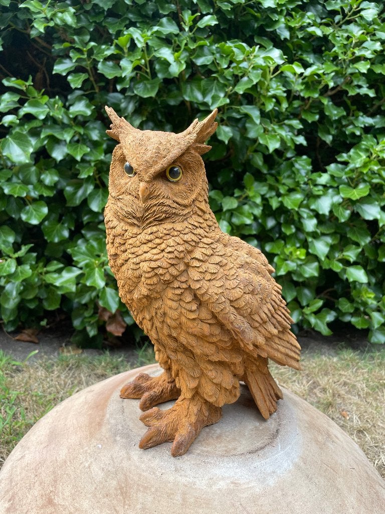 Beeld Bruine uil, tuin, dieren, vogels 30cm, Tuin en Terras, Tuinbeelden, Ophalen of Verzenden, Nieuw, Kunststof, Dierenbeeld