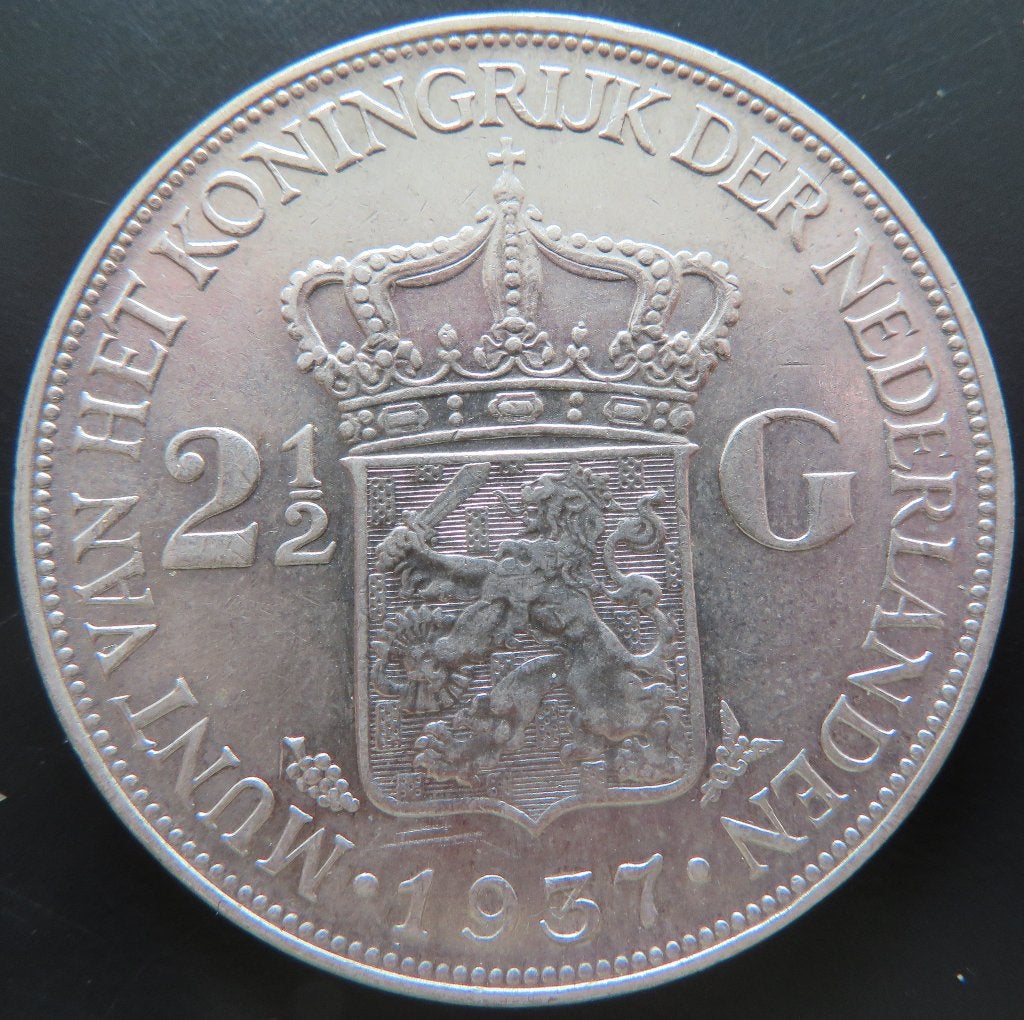 2,5 Gulden 1937, Postzegels en Munten, Verzenden, Zilver, Koningin Wilhelmina, Losse munt