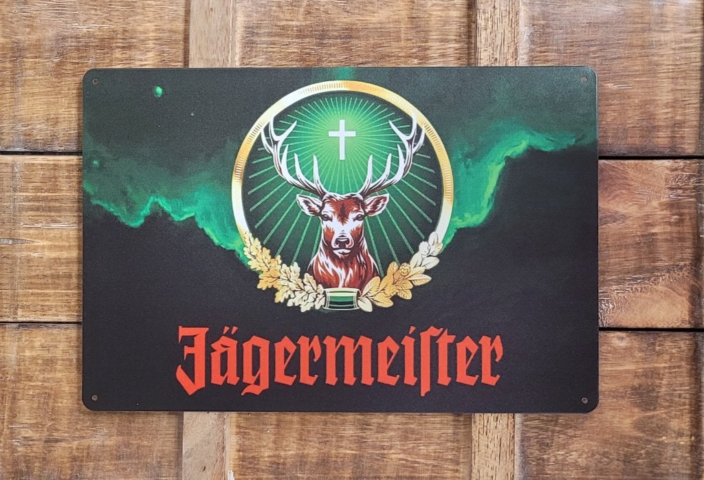 Jagermeister logo hert reclamebord van metaal wandbord deco, Reclamebord, Info@deconoord.nl, Deco Noord, Nieuw