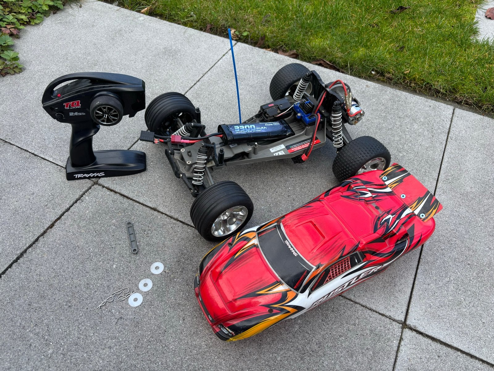 Traxxas Rustler XL-5 2WD RC Auto, Auto offroad, Zo goed als nieuw, Schaal 1:10, RTR (Ready to Run)