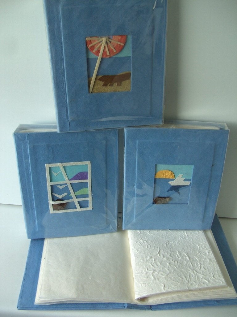 ALBUM MULBERRY GESCHEPT PAPIER BLAUW NIEUW, Audio, Tv en Foto, Blauw, Met insteekhoezen, -, -