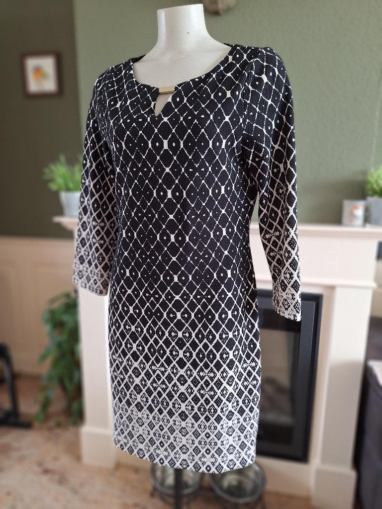 K-Design K Design zwart crème jurk M 38, Maat 38/40 (M), K-design, Verzenden, Zwart