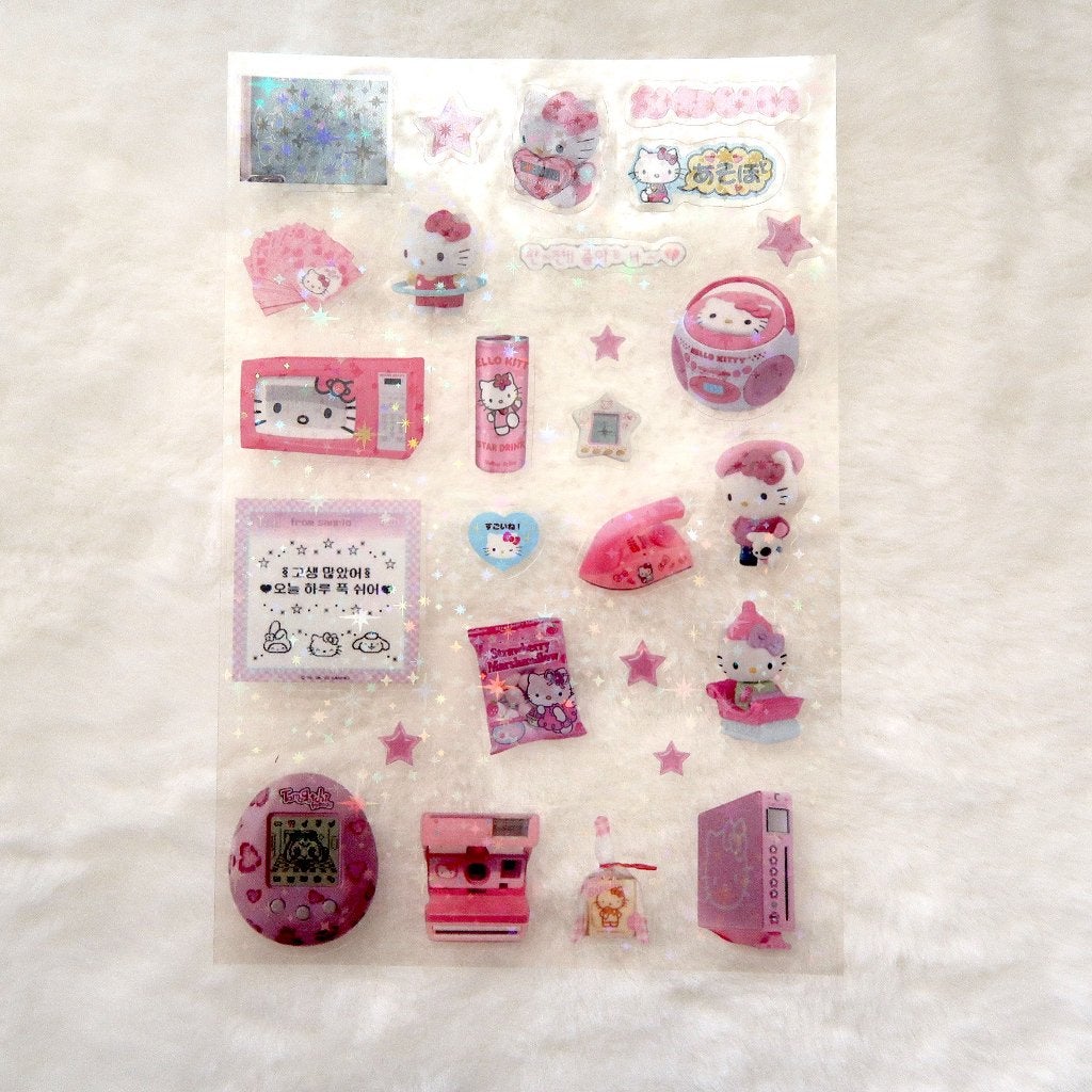 Hello Kitty Sanrio Stickervel met hologram ster afwerking, Verzenden, Nieuw, Stickers en Plaatjes