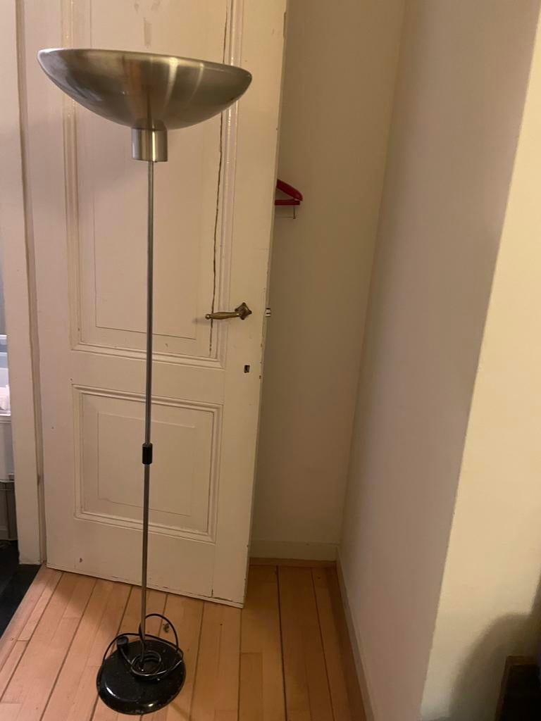 Unieke Staande Lamp - Zwart/Aluminium - 165cm Hoog, Ophalen, Gebruikt, Overige materialen, 150 tot 200 cm