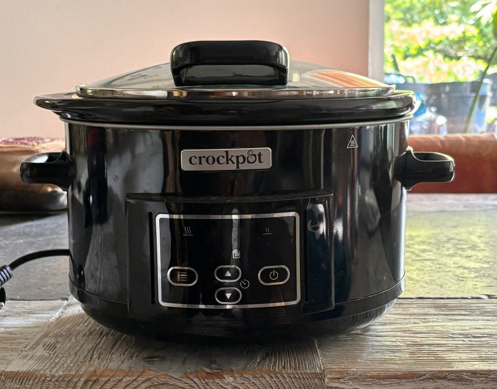 CrockPot Slow Cooker zwart 4,7L Klapdeksel, Ophalen of Verzenden, Zo goed als nieuw
