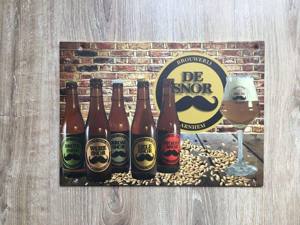 Brouwerij De Snor Reclamebord - Bierbrouwerij Arnhem, Verzenden, Zo goed als nieuw, Reclamebord, Plaat of Schild, Overige merken