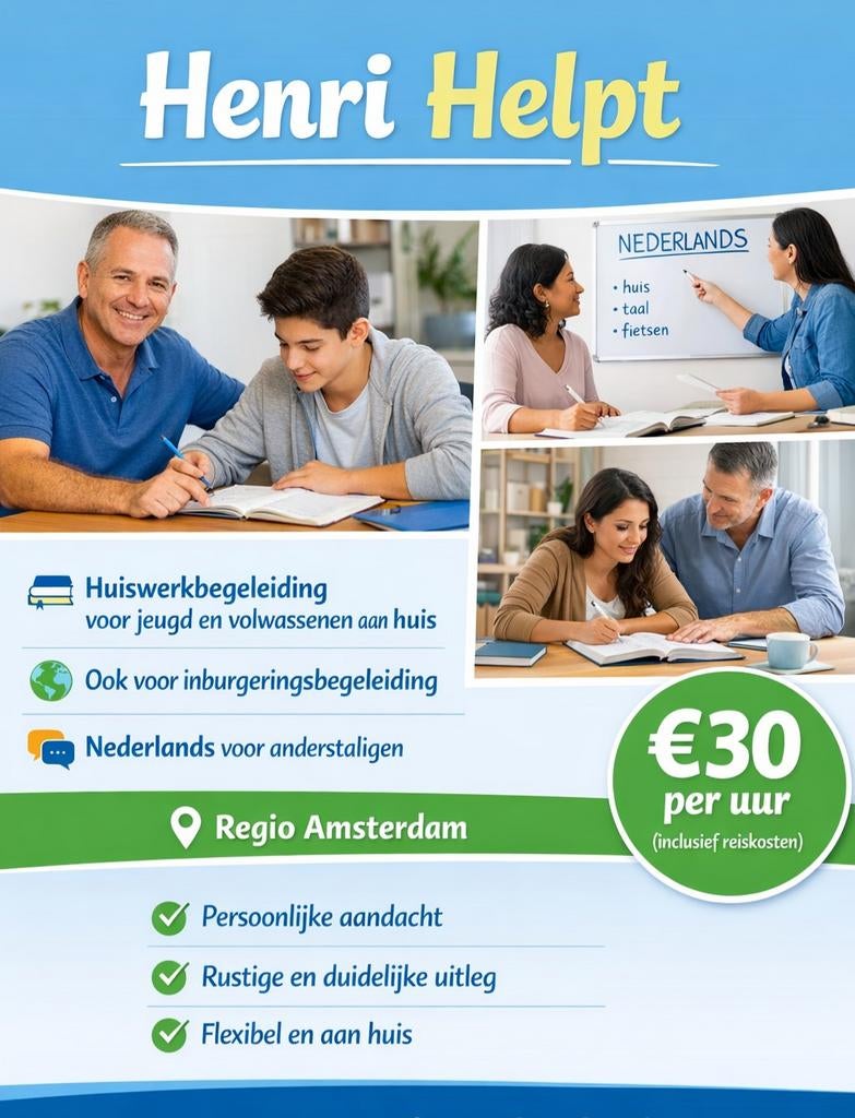 Huiswerkbegeleiding voor jeugd en volwassenen aan huis., Vacatures, Vacatures | Thuiswerk, 33 - 40 uur, Overige niveaus, Vanaf 10 jaar