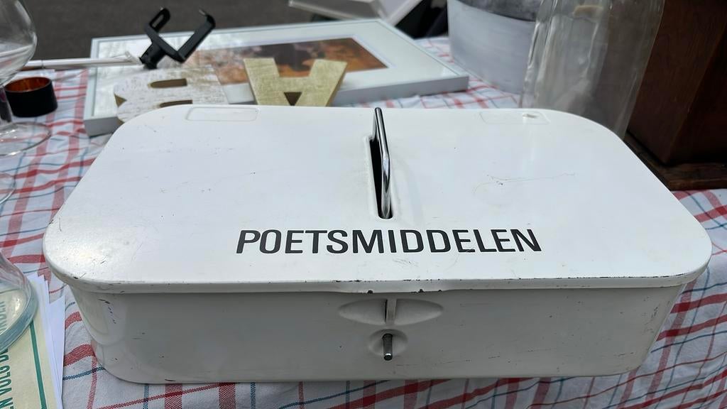 Poetsmiddelen  emaille doos, Ophalen of Verzenden