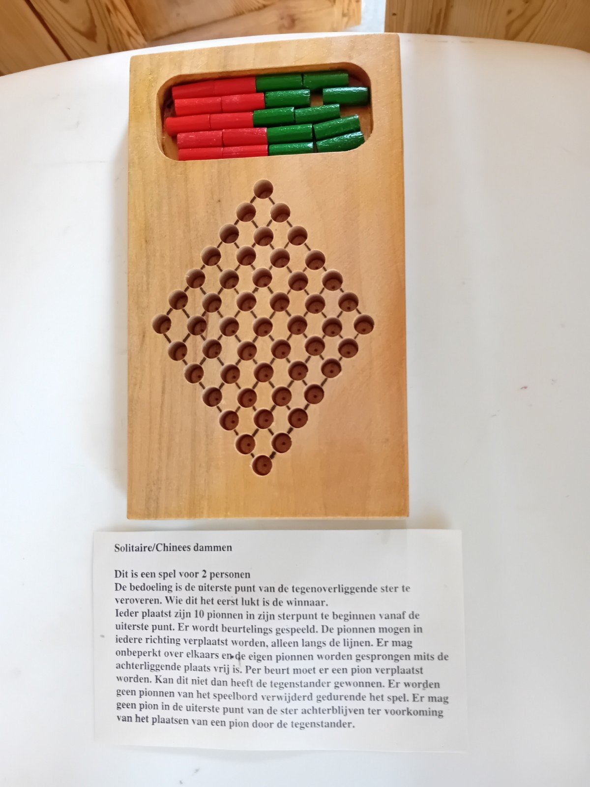 Houten bordspel voor Chinees dammen/solitaire, Ophalen