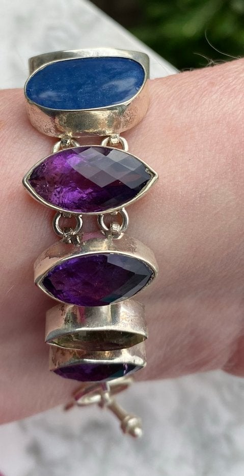Prachtige 925 zilveren armband diverse edelstenen, Overige kleuren, Nieuw, Ophalen of Verzenden, Met edelsteen