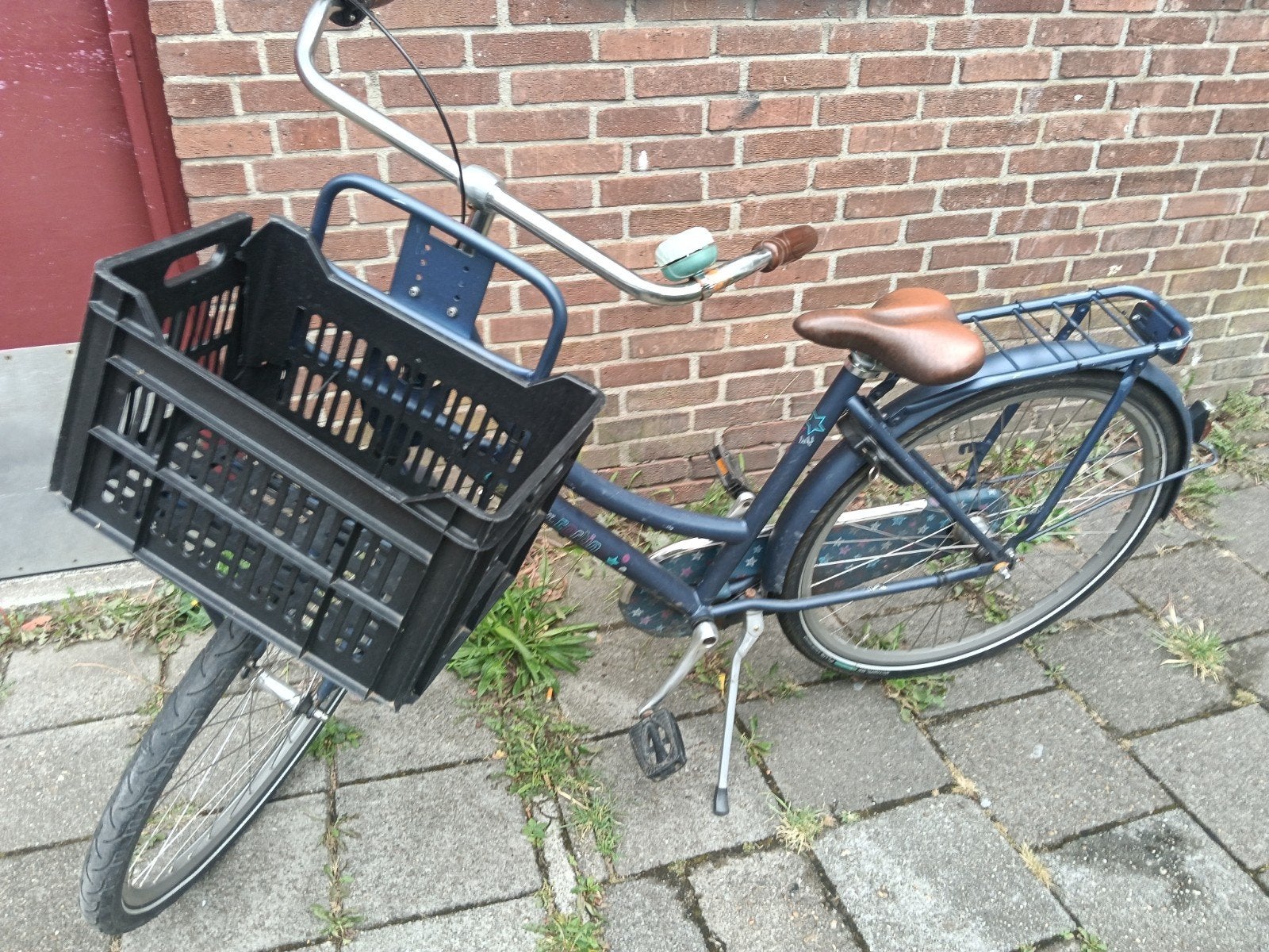 Lief Tienerfiets 26/28 inch met Fietsmand en 1 Sleutel, Terugtraprem, Gebruikt, Versnellingen, Lief!