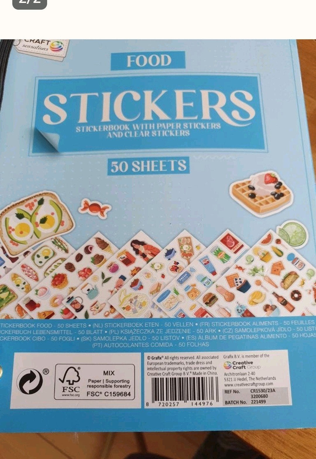 Craft foodstickers, stickerboek met 50 vellen, Ophalen of Verzenden