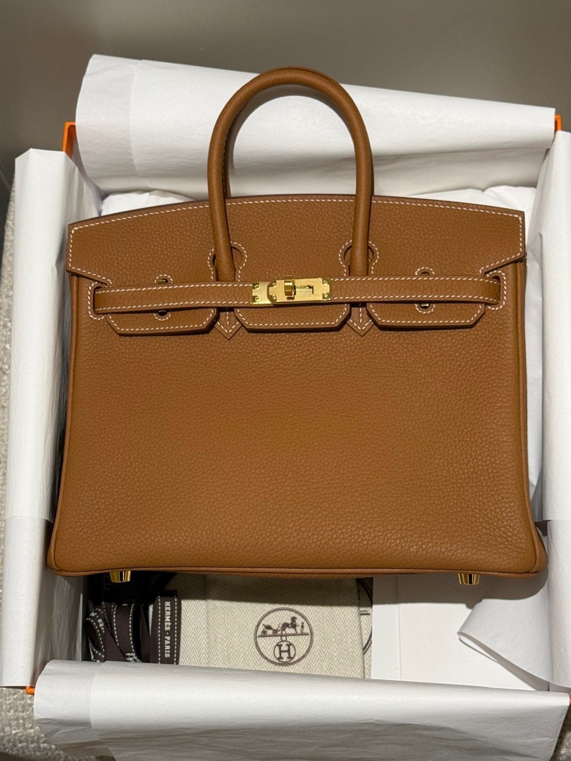 Hermes birkin 25 gold, Sieraden, Tassen en Uiterlijk, Tassen | Damestassen, Ophalen of Verzenden, Nieuw, Overige kleuren, Handtas