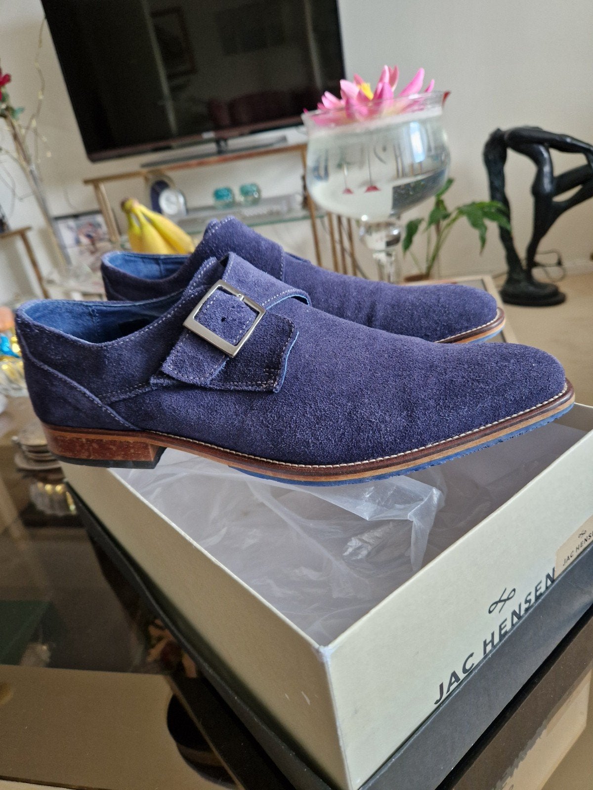 Heren schoenen  maat 43. een dag gedragen., Ophalen of Verzenden, Blauw, Jac Hensen