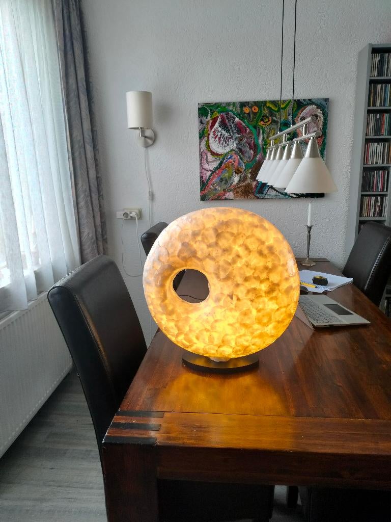 Unieke handgemaakte parelmoeren lamp, Led-lamp, Gebruikt, Minder dan 30 watt, E27 (groot)