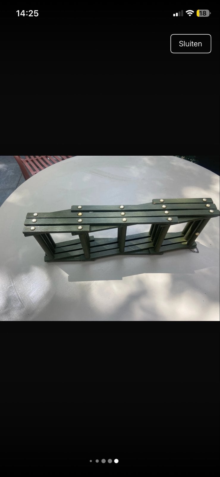 Vintage houten wijnrek - inklapbaar, Ophalen, Gebruikt, 5 tot 15 flessen, Minder dan 50 cm