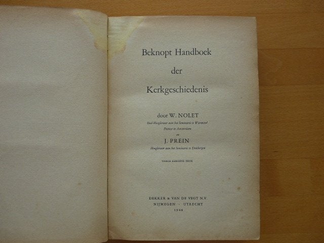 Beknopt handboek der Kerkgeschiedenis, W. Nolet, Boeken, Ophalen of Verzenden, Gelezen